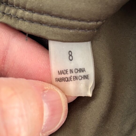 ELIE TAHARI Front Slit Faux Leather Midi Pencil Skirt in Olive Brown SZ 8 - Picture 8 of 11